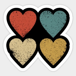 Vintage Four Heart Costume Gift Sticker